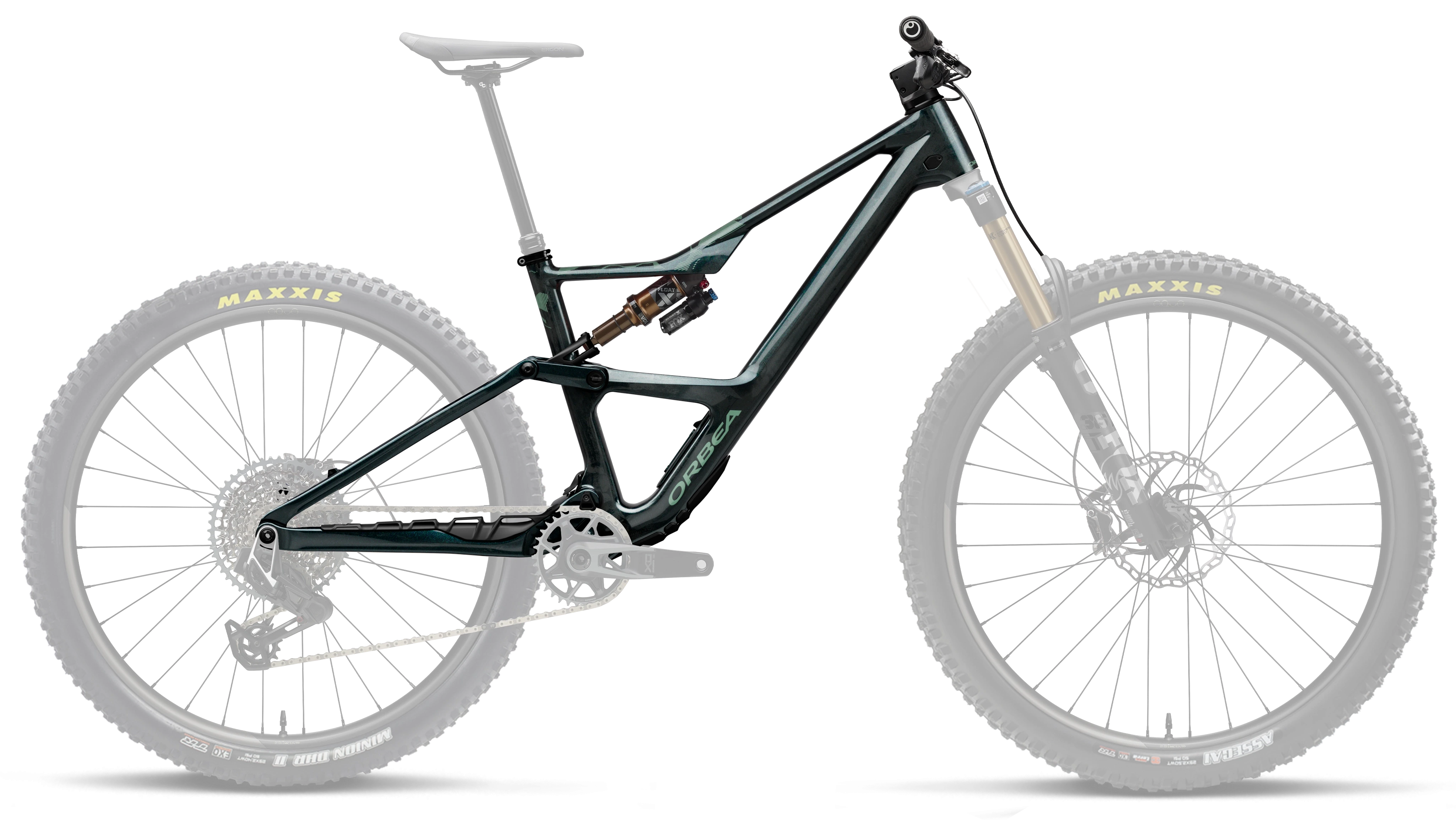 Occam OMR LT+X 2P FK Frameset – Escape Green - Carbon View Gloss